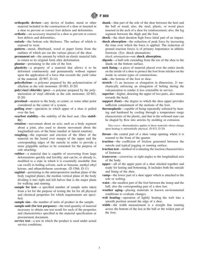 ASTM F869-01 - Standard Terminology Relating to Athletic Shoes and Biomechanics