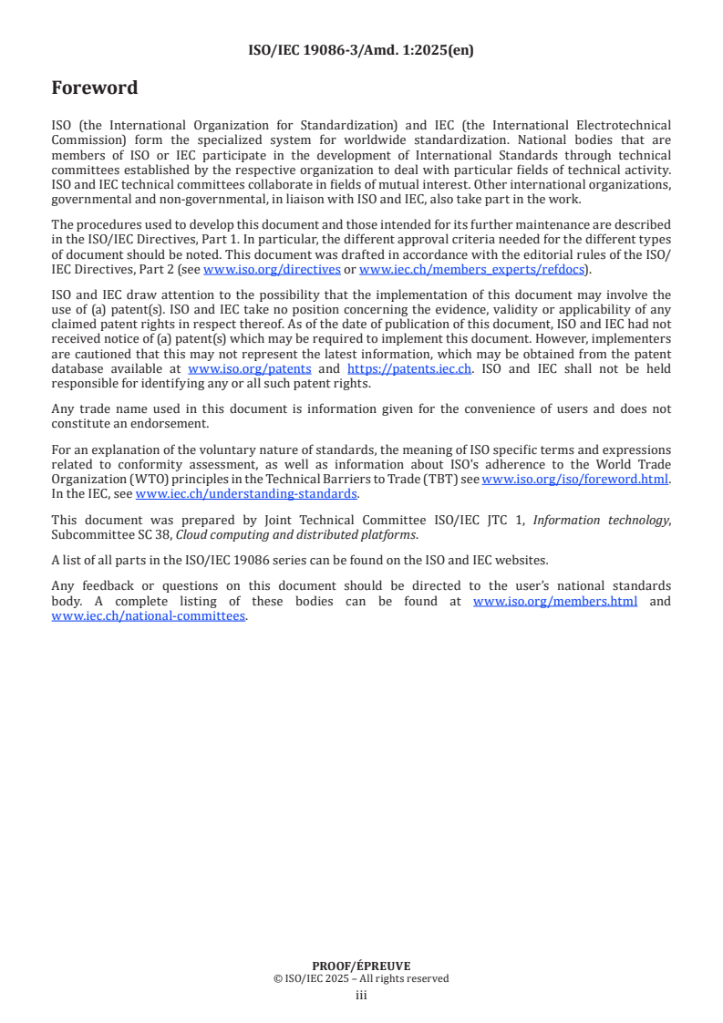 ISO/IEC 19086-3:2017/PRF Amd 1 - Information technology — Cloud computing — Service level agreement (SLA) framework — Part 3: Core conformance requirements — Amendment 1
Released:29. 04. 2025