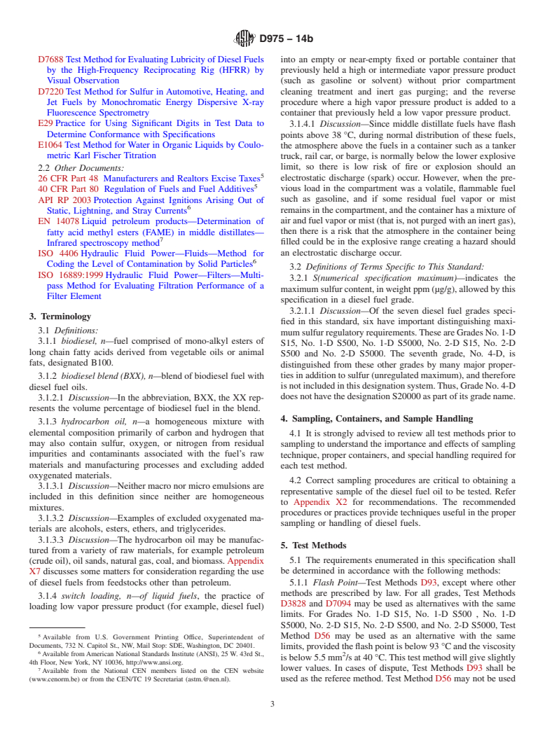 ASTM D975-14b - Standard Specification for Diesel Fuel Oils