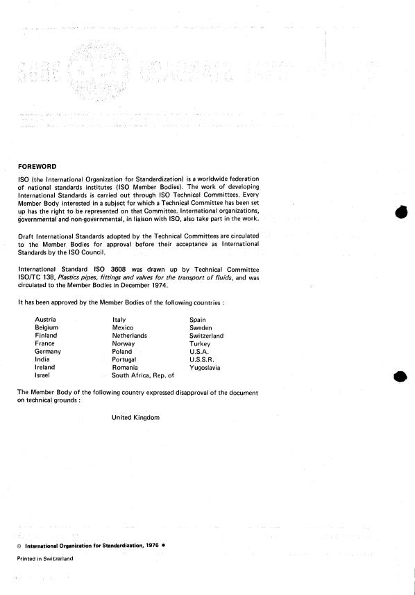 ISO 3608:1976 ISO 3608:1976 - Chlorinated polyvinyl chloride (CPVC) pipes -- Tolerances on outside diameters and wall thicknesses - Page 2 preview