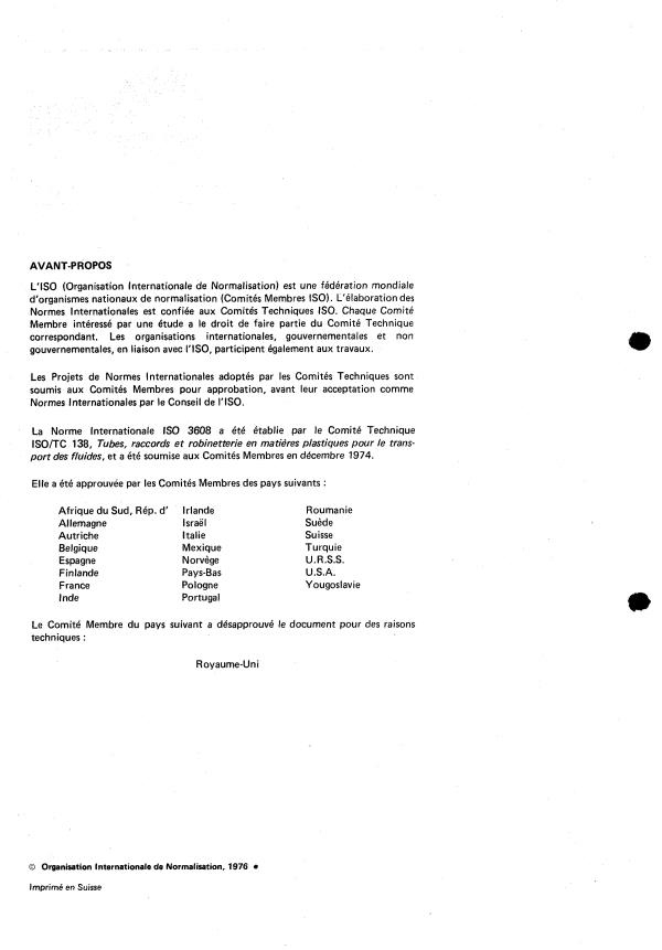 ISO 3608:1976 ISO 3608:1976 - Tubes en polychlorure de vinyle chloré (PVC-C) -- Tolérances sur le diametre extérieur et l'épaisseur de paroi - Page 2 preview