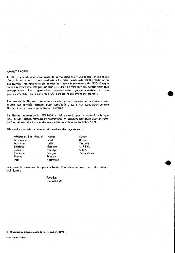 ISO 3609:1977 ISO 3609:1977 - Tubes en polypropylene (PP) -- Tolérances sur le diametre extérieur et l'épaisseur de paroi - Page 2 preview