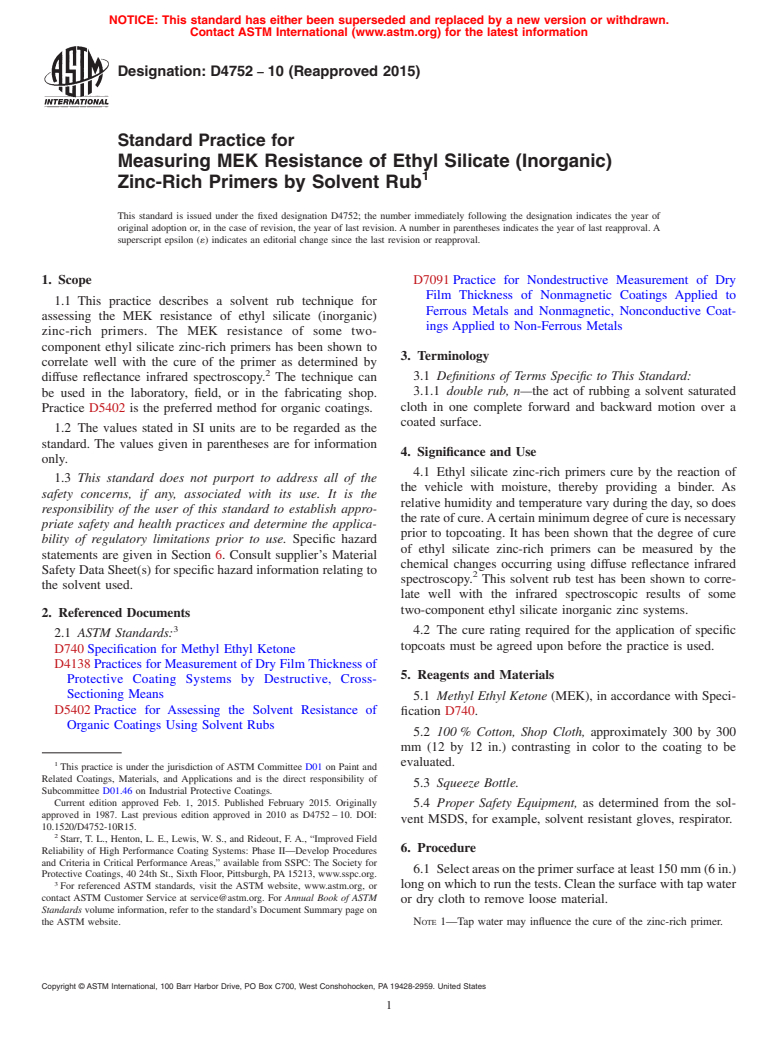 ASTM D4752-10(2015) - Standard Practice For Measuring MEK Resistance Of ...