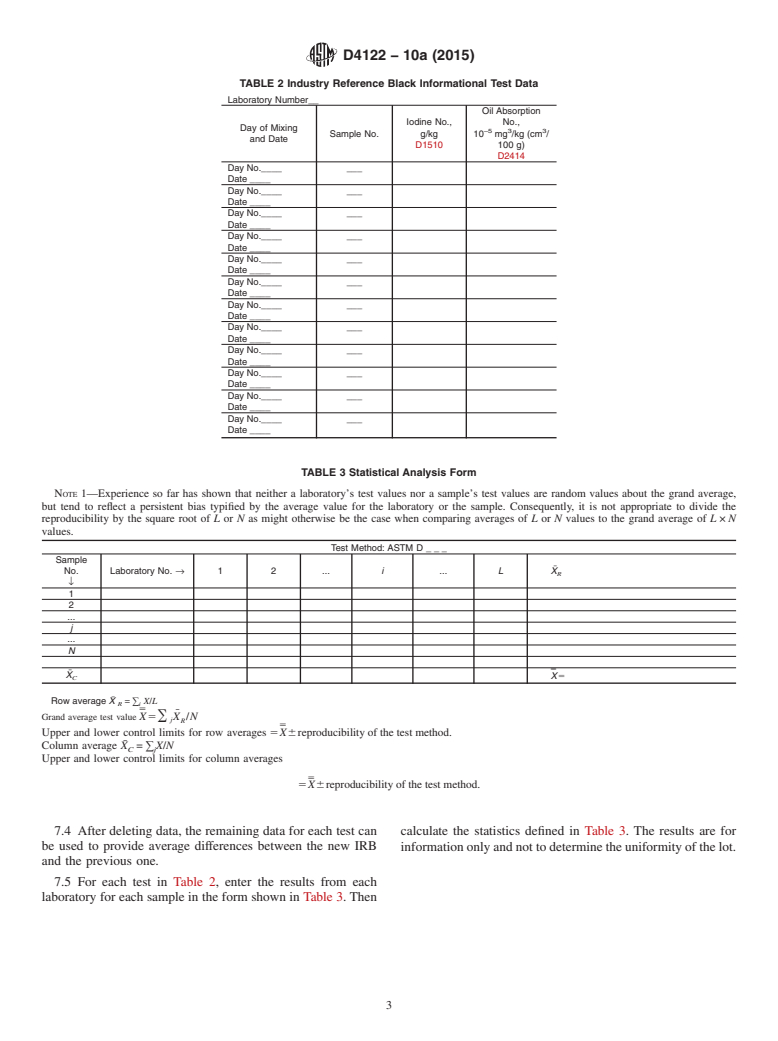 ASTM D4122-10a(2015) - Standard Practice for  Carbon Black&mdash;Evaluation of an Industry Reference Black