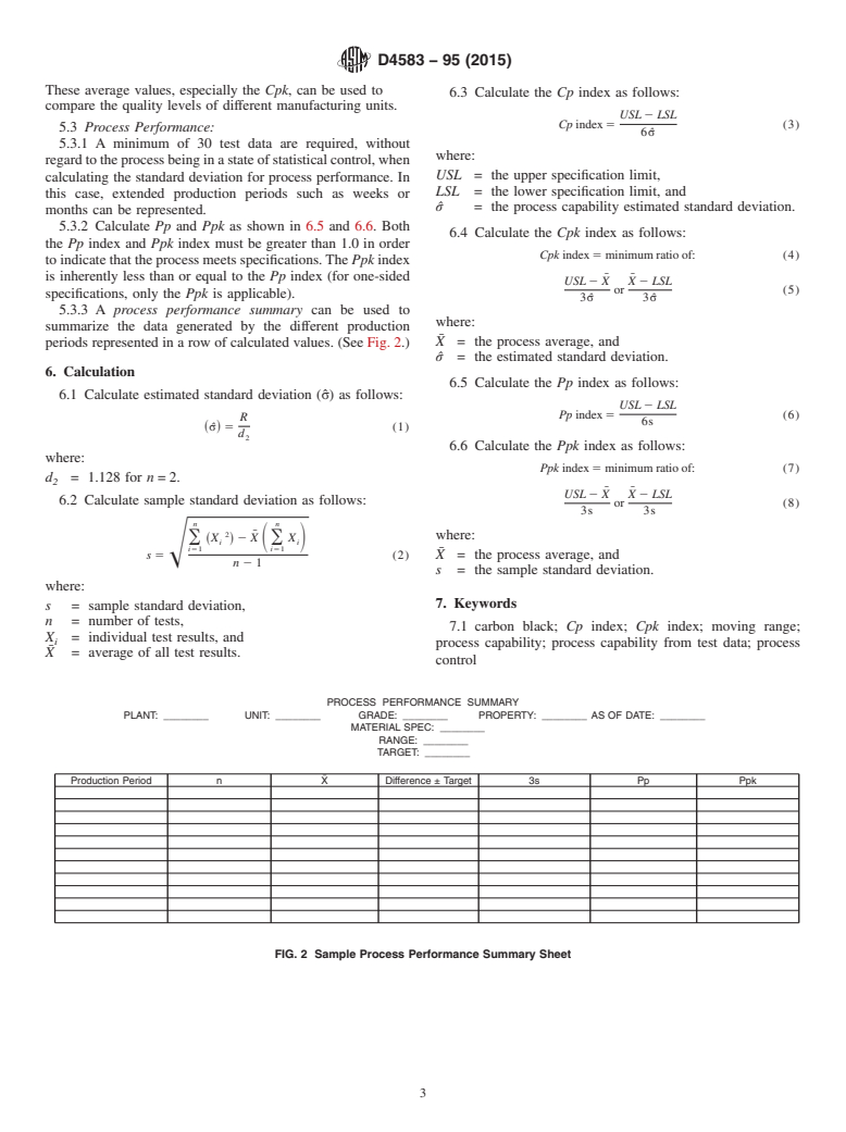 ASTM D4583-95(2015) - Standard Practice for  Carbon Black&mdash;Calculation of Process Indexes From an Analysis  of Process Control Data