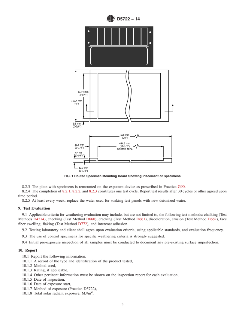 REDLINE ASTM D5722-14 - Standard Practice for Performing Accelerated Outdoor Weathering of Factory-Coated  Embossed     Hardboard Using Concentrated Natural Sunlight and a Soak-Freeze-Thaw  Procedure