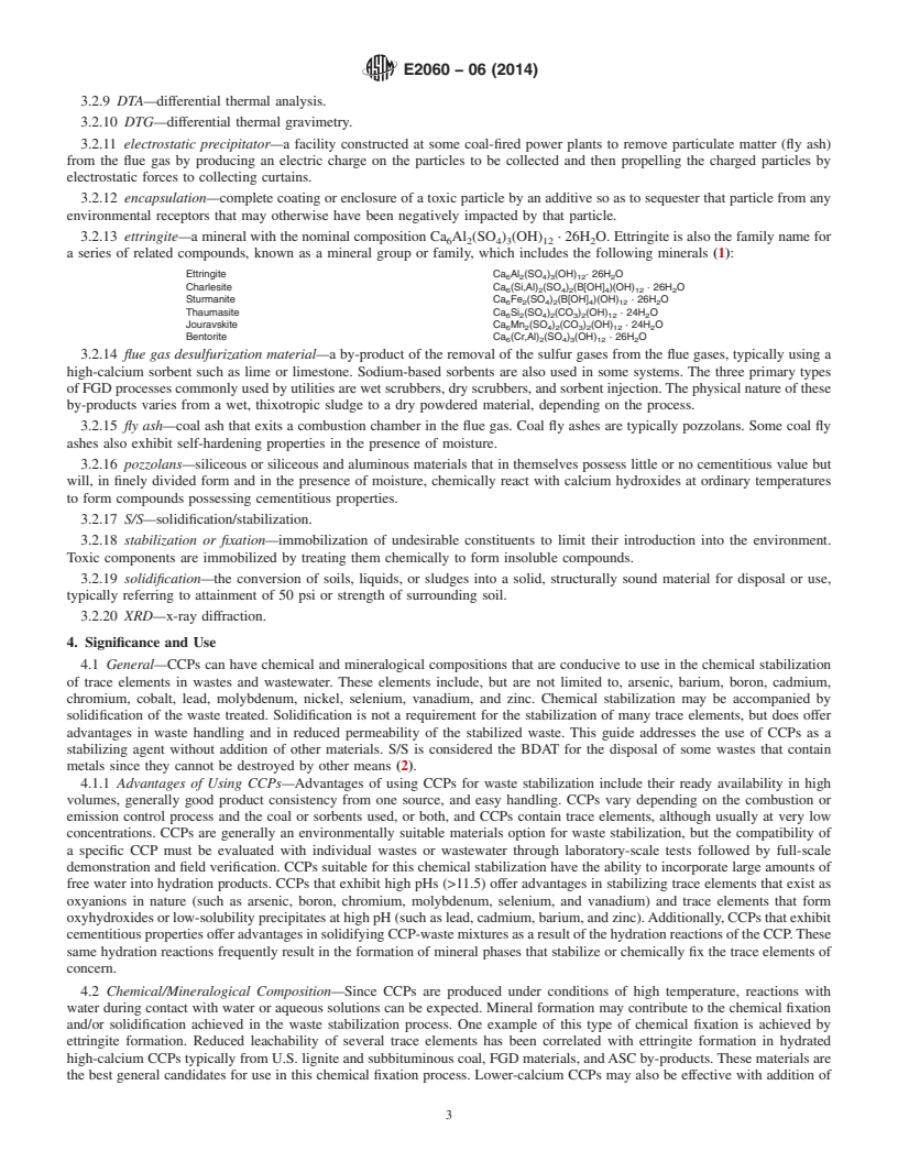 REDLINE ASTM E2060-06(2014) - Standard Guide for  Use of Coal Combustion Products for Solidification/Stabilization  of Inorganic Wastes