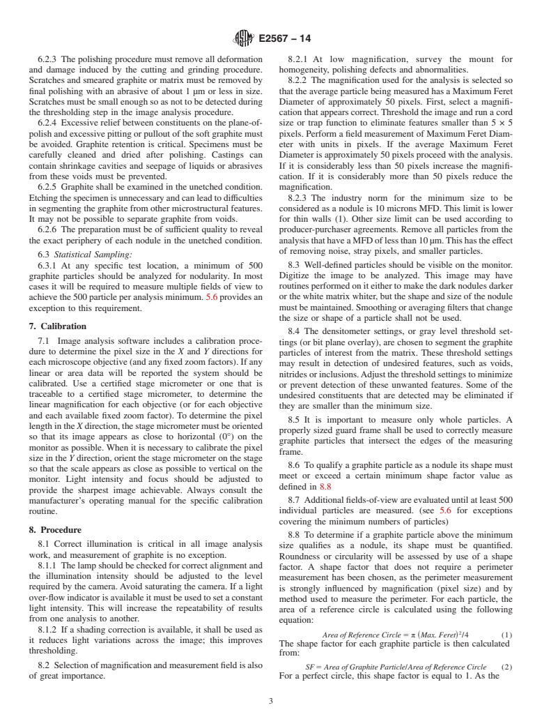 ASTM E2567-14 - Standard Test Method for  Determining Nodularity And Nodule Count In Ductile Iron Using  Image Analysis