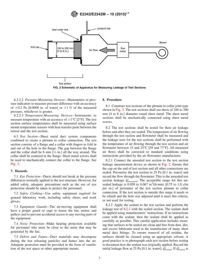 ASTM E2342/E2342M-10(2015)e1 - Standard Test Method for Durability Testing of Duct Sealants