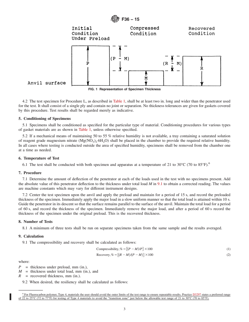 REDLINE ASTM F36-15 - Standard Test Method for Compressibility and Recovery of Gasket Materials