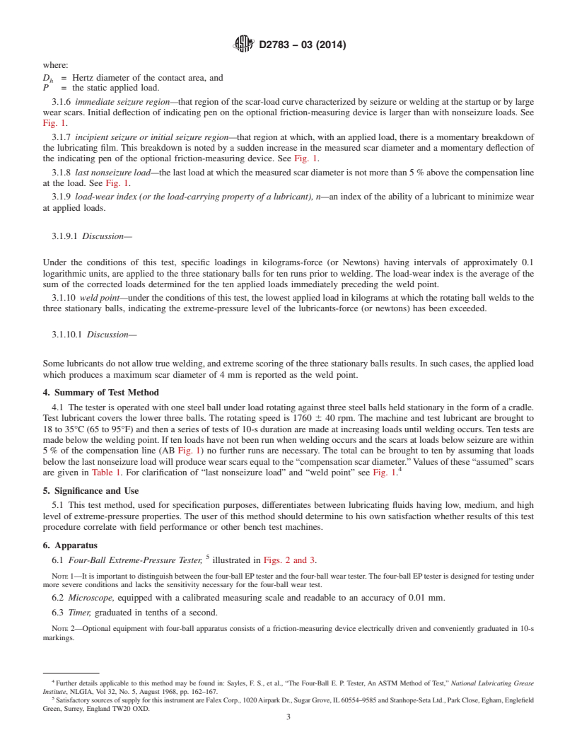 REDLINE ASTM D2783-03(2014) - Standard Test Method for  Measurement of Extreme-Pressure Properties of Lubricating Fluids   (Four-Ball Method)