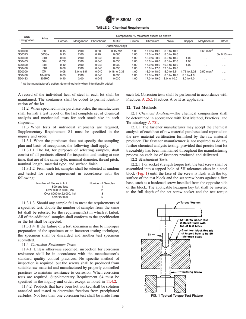 ASTM F880M-02 - Standard Specification for Stainless Steel Socket Set Screws [Metric]