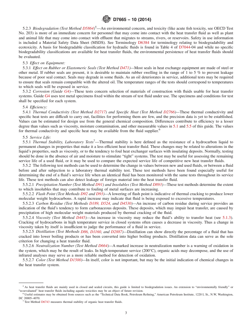 REDLINE ASTM D7665-10(2014) - Standard Guide for  Evaluation of Biodegradable Heat Transfer Fluids