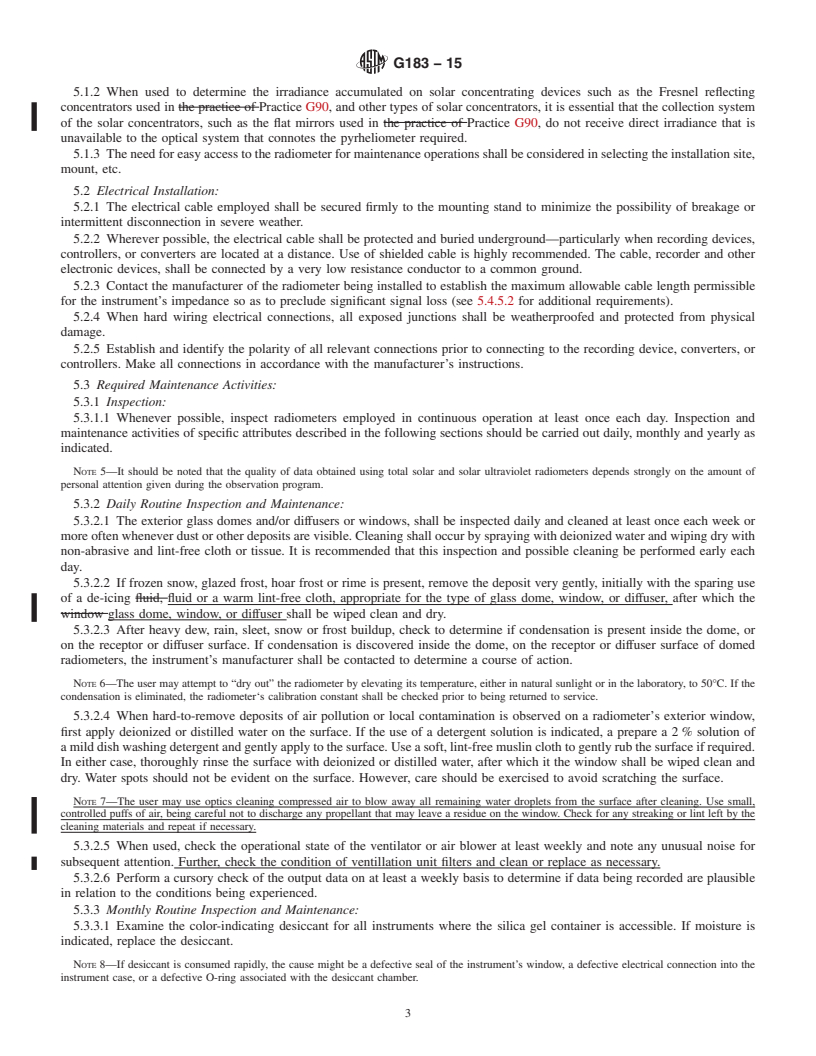 REDLINE ASTM G183-15 - Standard Practice for  Field Use of Pyranometers, Pyrheliometers and UV Radiometers