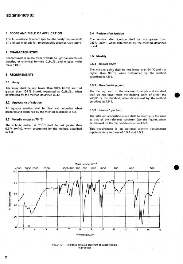 ISO 3618:1976 ISO 3618:1976 - Photographic grade benzotriazole -- Specification - Page 4 preview