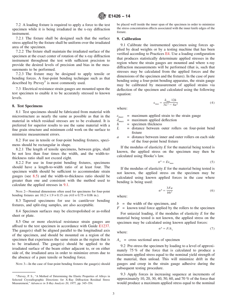 ASTM E1426-14 - Standard Test Method for  Determining the X-Ray Elastic Constants for Use in the Measurement  of Residual Stress Using X-Ray Diffraction Techniques