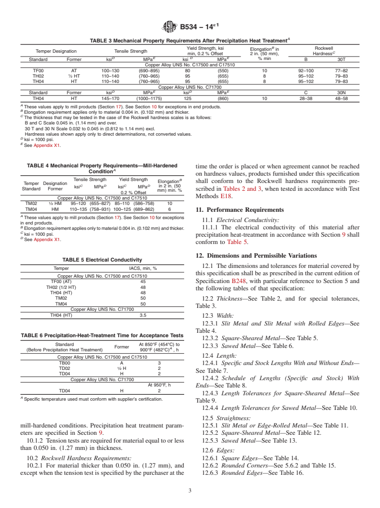 ASTM B534-14e1 - Standard Specification for Copper-Cobalt-Beryllium Alloy and Copper-Nickel-Beryllium Alloy  Plate, Sheet, Strip, and Rolled Bar