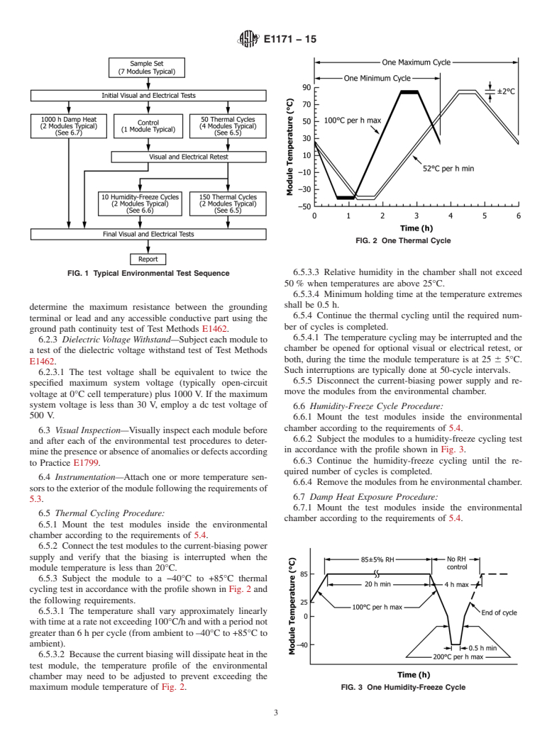 ASTM E1171-15 - Standard Test Methods for  Photovoltaic Modules in Cyclic Temperature and Humidity Environments