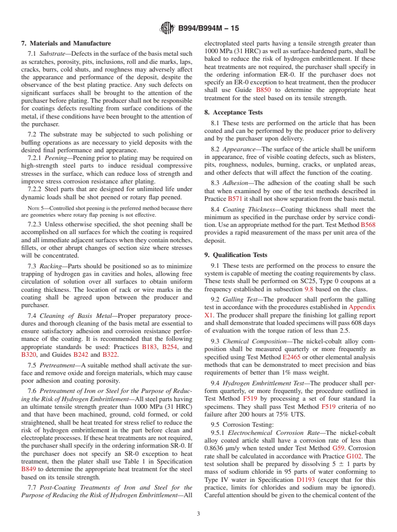 ASTM B994/B994M-15 - Standard Specification for Nickel-Cobalt Alloy Coating