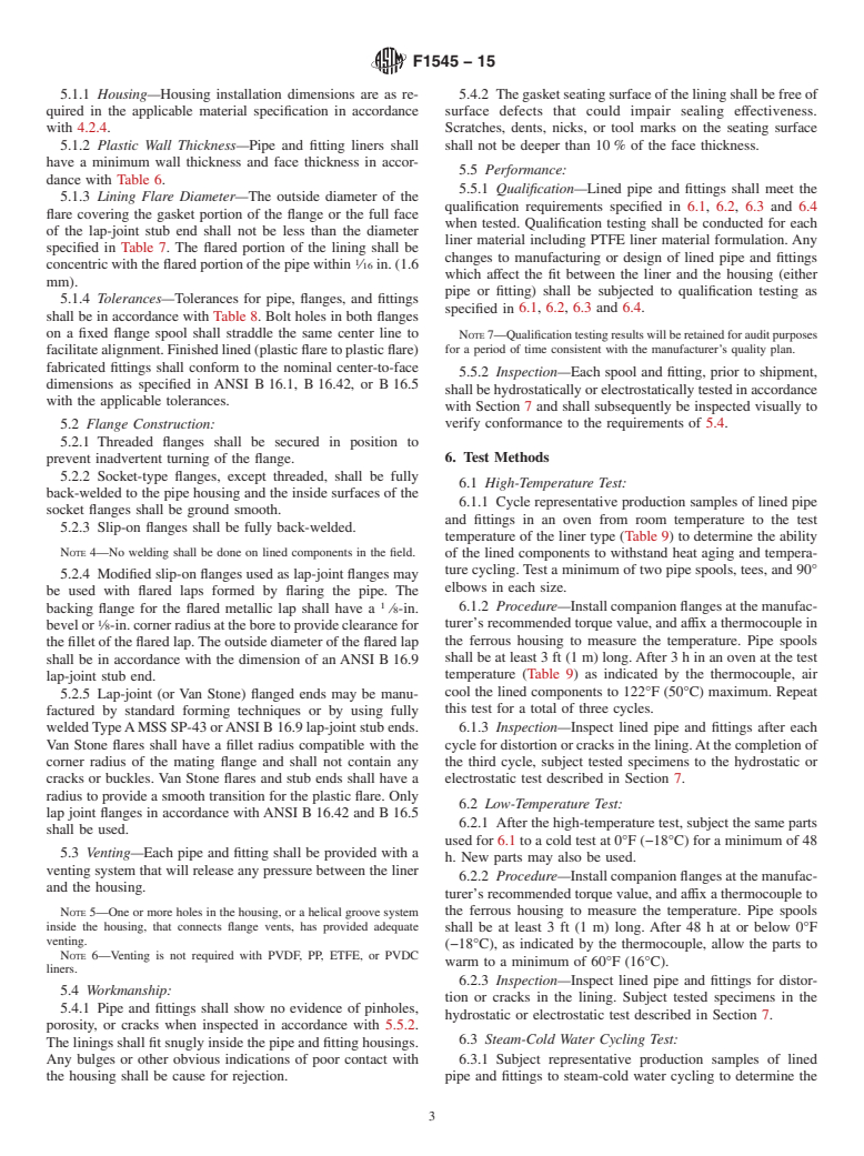 ASTM F1545-15 - Standard Specification for  Plastic-Lined Ferrous Metal Pipe, Fittings, and Flanges