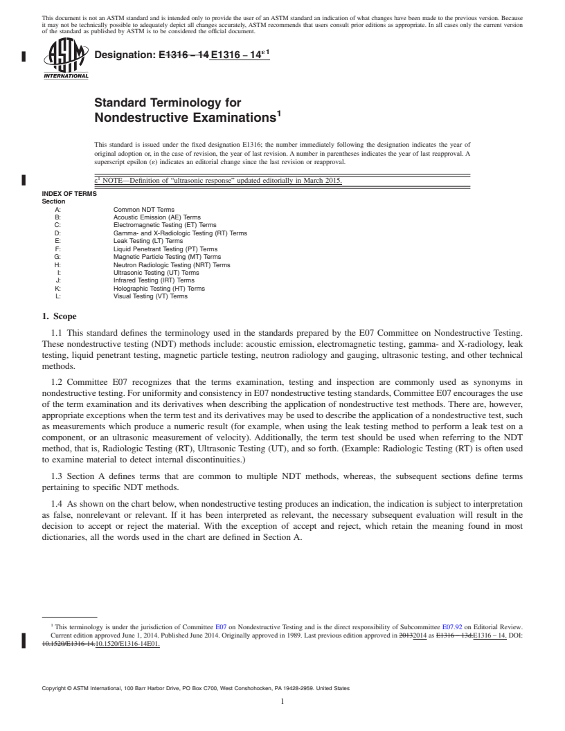 REDLINE ASTM E1316-14e1 - Standard Terminology for  Nondestructive Examinations