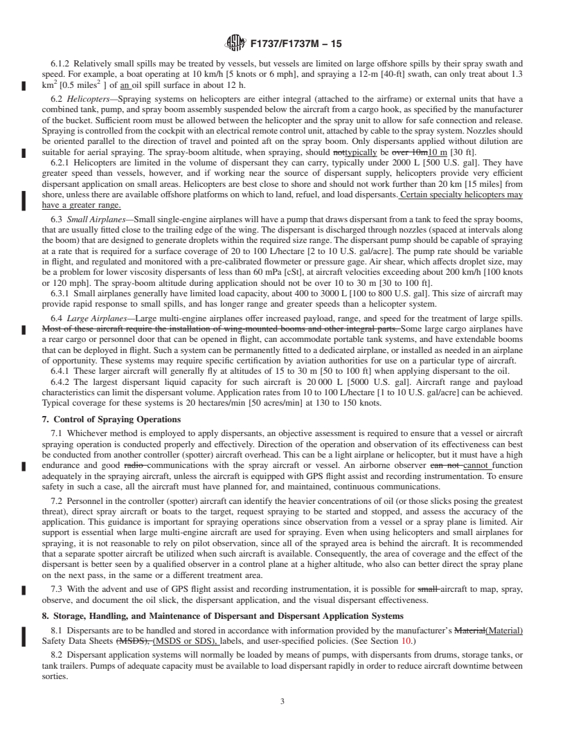 REDLINE ASTM F1737/F1737M-15 - Standard Guide for  Use of Oil Spill Dispersant Application Equipment During Spill  Response: Boom and Nozzle Systems