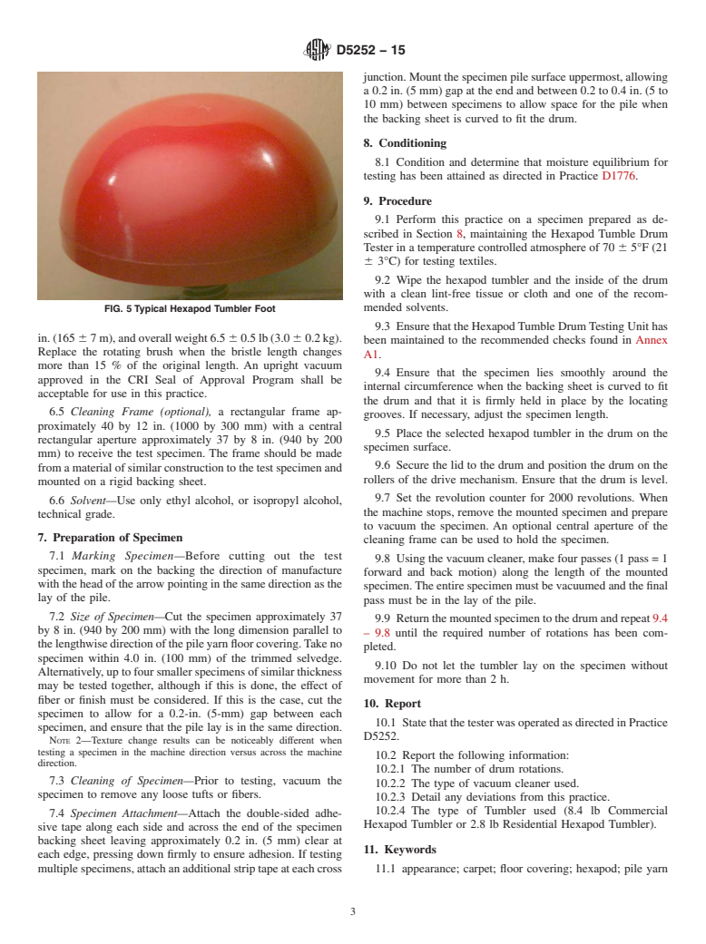 ASTM D5252-15 - Standard Practice for  the Operation of the Hexapod Tumble Drum Tester