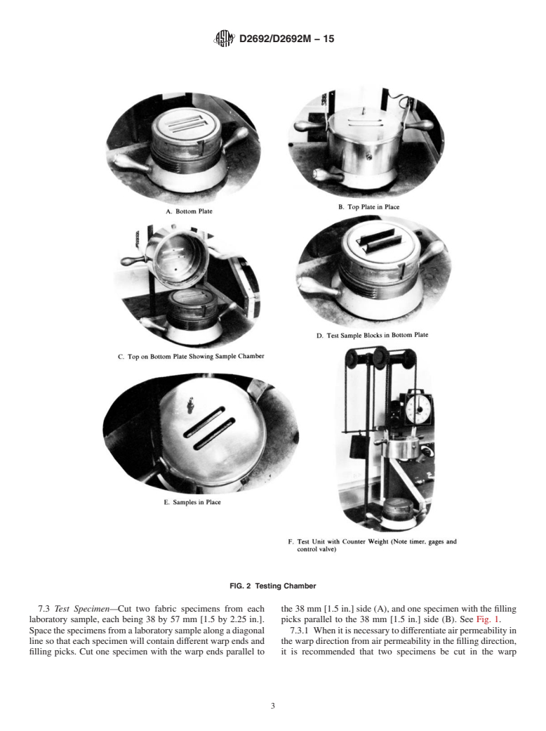 ASTM D2692/D2692M-15 - Standard Test Method for  Air Permeability of Tire Fabrics, Tire Cord Fabrics, Tire Cord,  and Yarns