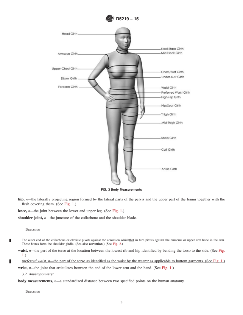 REDLINE ASTM D5219-15 - Standard Terminology Relating to  Body Dimensions for Apparel Sizing