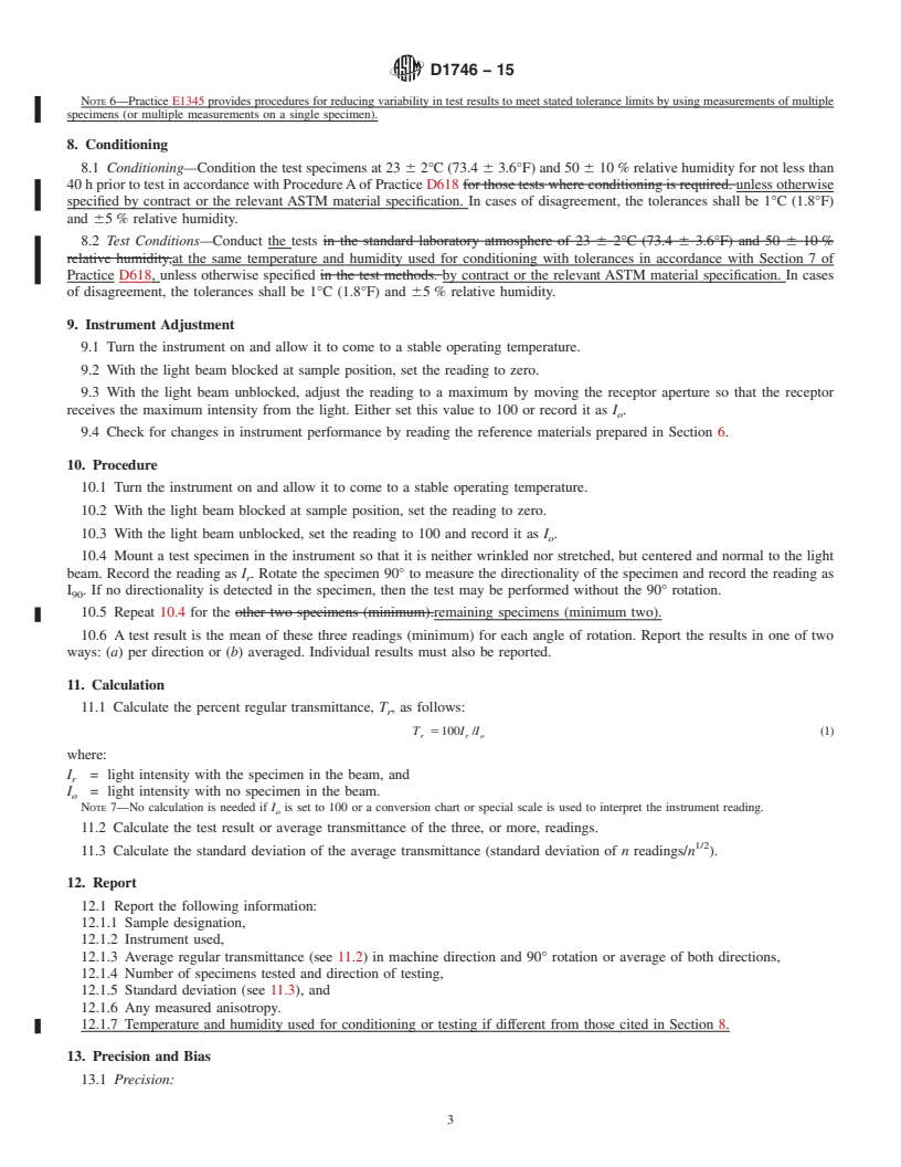 REDLINE ASTM D1746-15 - Standard Test Method for  Transparency of Plastic Sheeting