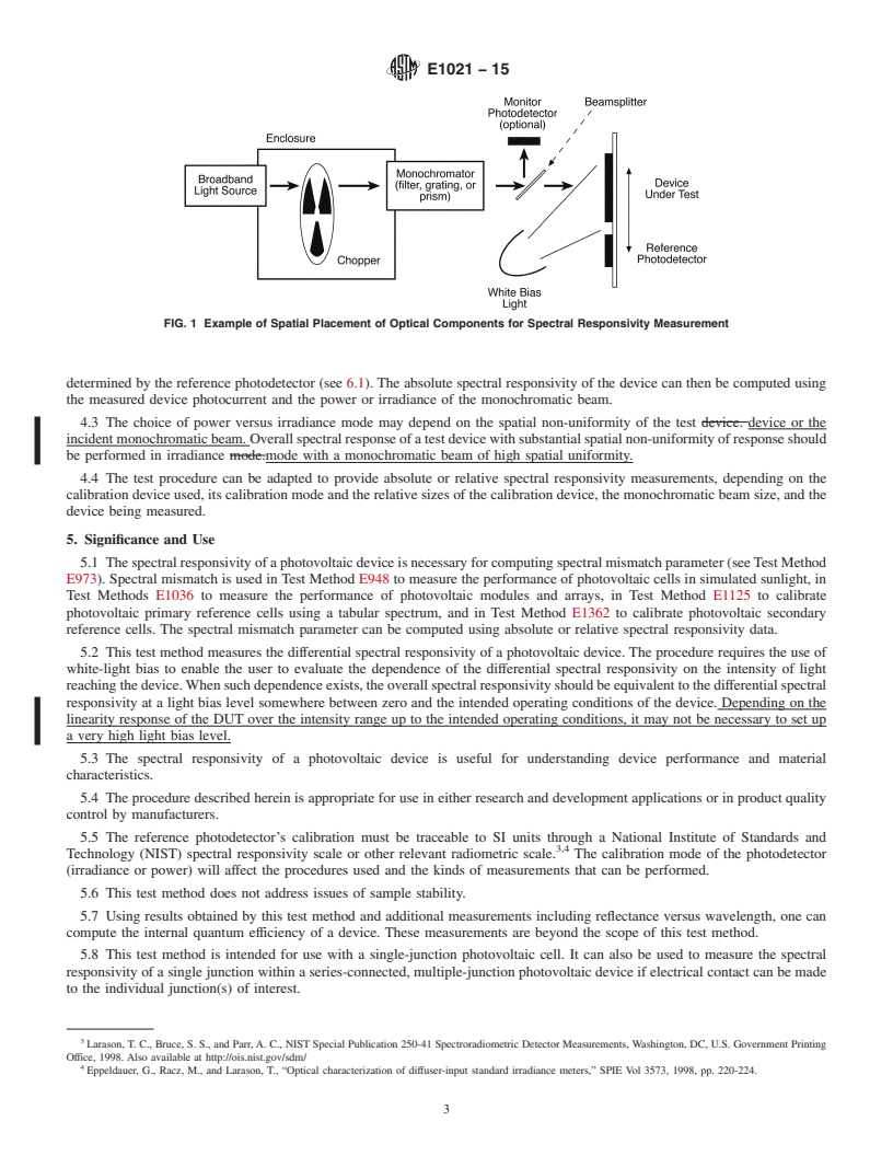 REDLINE ASTM E1021-15 - Standard Test Method for  Spectral Responsivity Measurements of Photovoltaic Devices