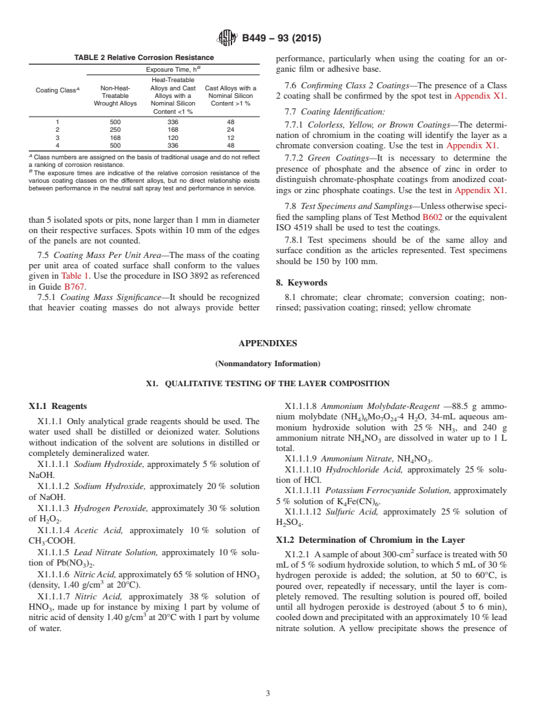 ASTM B449-93(2015) - Standard Specification for  Chromates on Aluminum