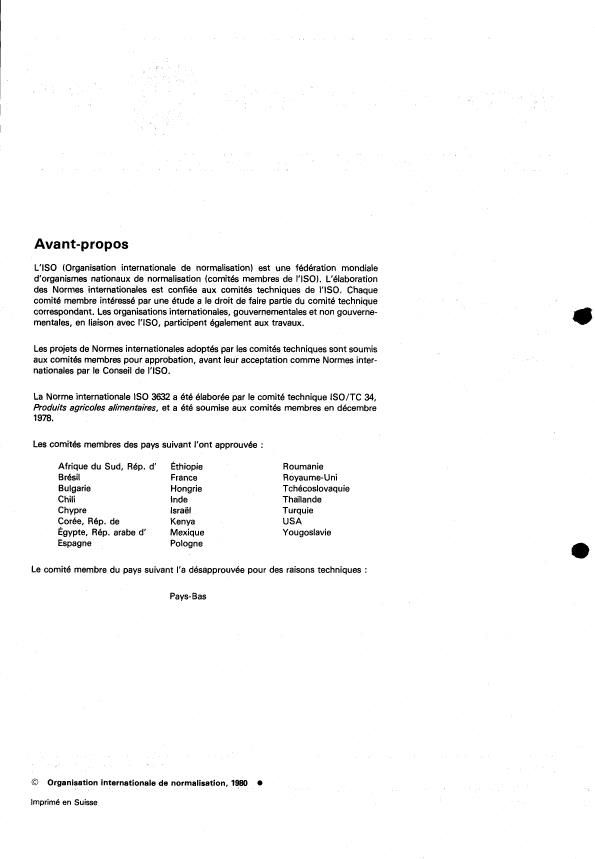 ISO 3632:1980 ISO 3632:1980 - Safran -- Spécifications - Page 2 preview