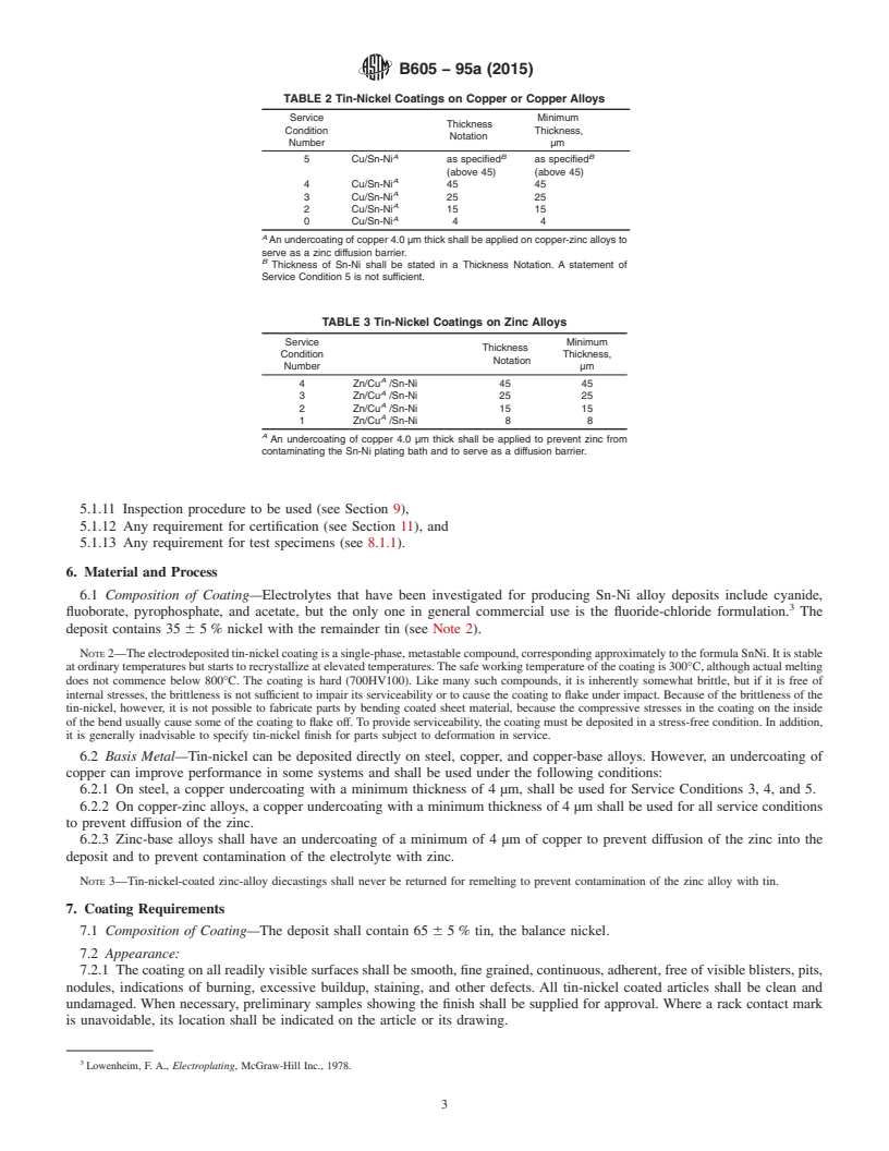 REDLINE ASTM B605-95a(2015) - Standard Specification for  Electrodeposited Coatings of Tin-Nickel Alloy