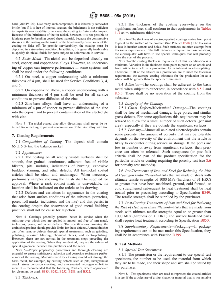 ASTM B605-95a(2015) - Standard Specification for  Electrodeposited Coatings of Tin-Nickel Alloy