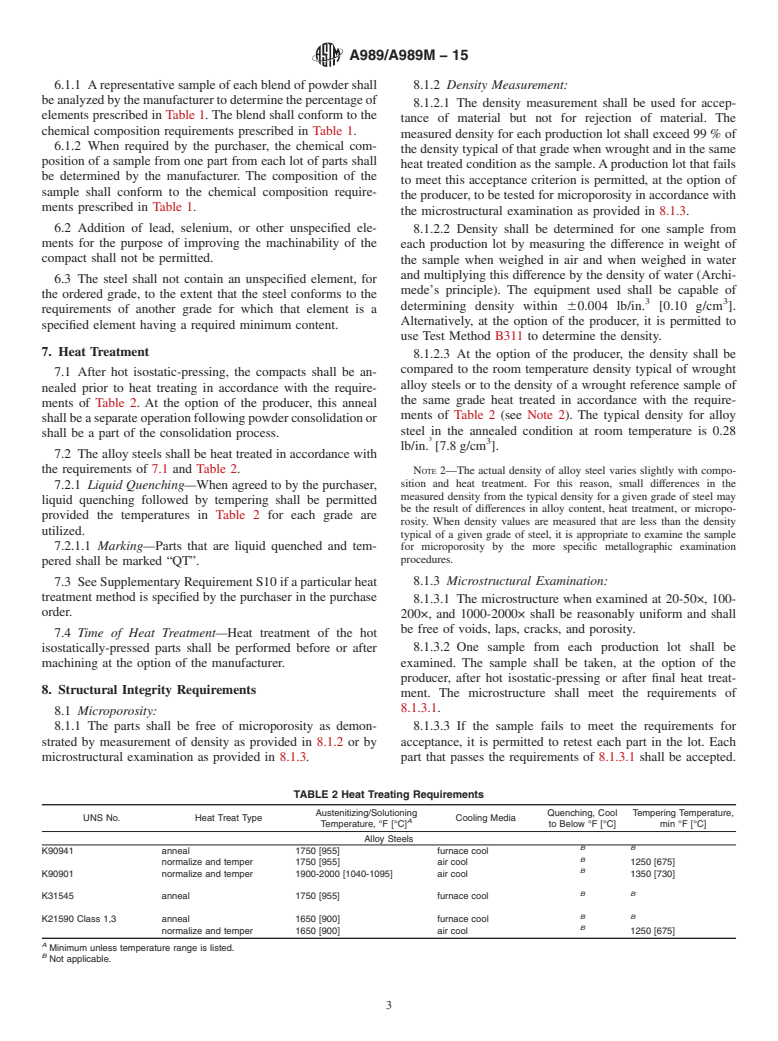 ASTM A989/A989M-15 - Standard Specification for  Hot Isostatically-Pressed Alloy Steel Flanges, Fittings, Valves,   and Parts for High Temperature Service