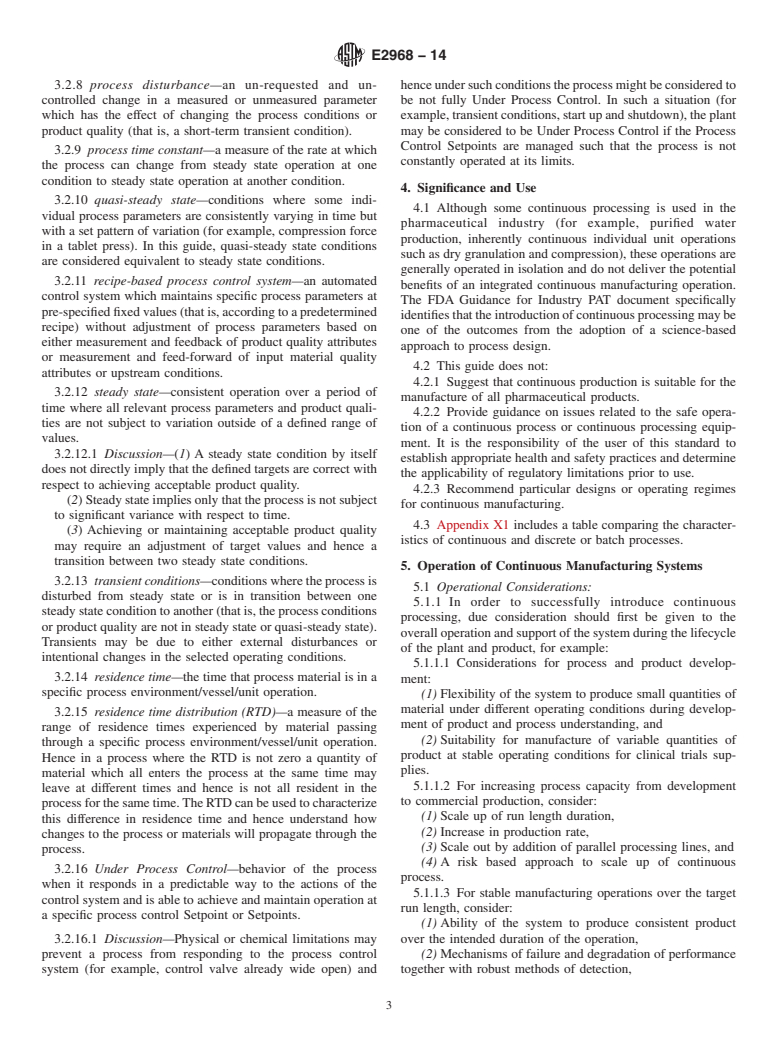 ASTM E2968-14 - Standard Guide for Application of Continuous Processing in the Pharmaceutical  Industry