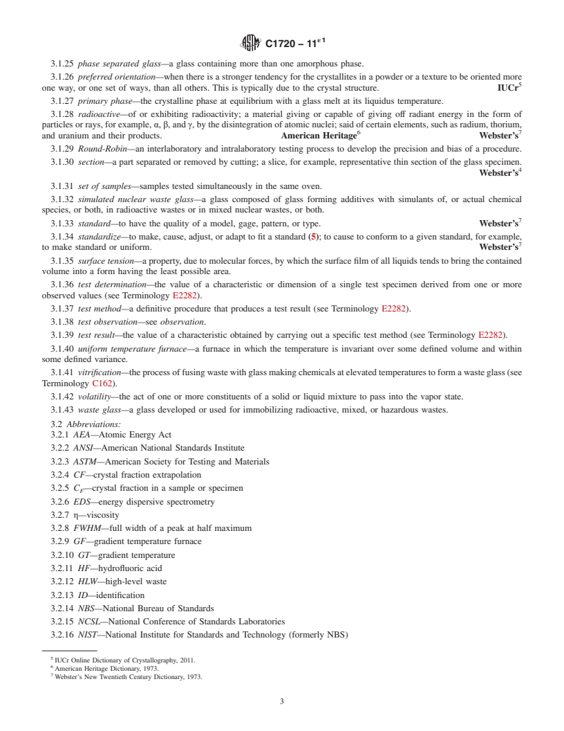 REDLINE ASTM C1720-11e1 - Standard Test Method for  Determining Liquidus Temperature of Immobilized Waste Glasses  and Simulated Waste Glasses