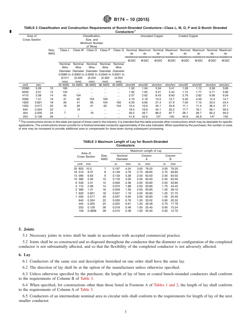 REDLINE ASTM B174-10(2015) - Standard Specification for Bunch-Stranded Copper Conductors for Electrical Conductors