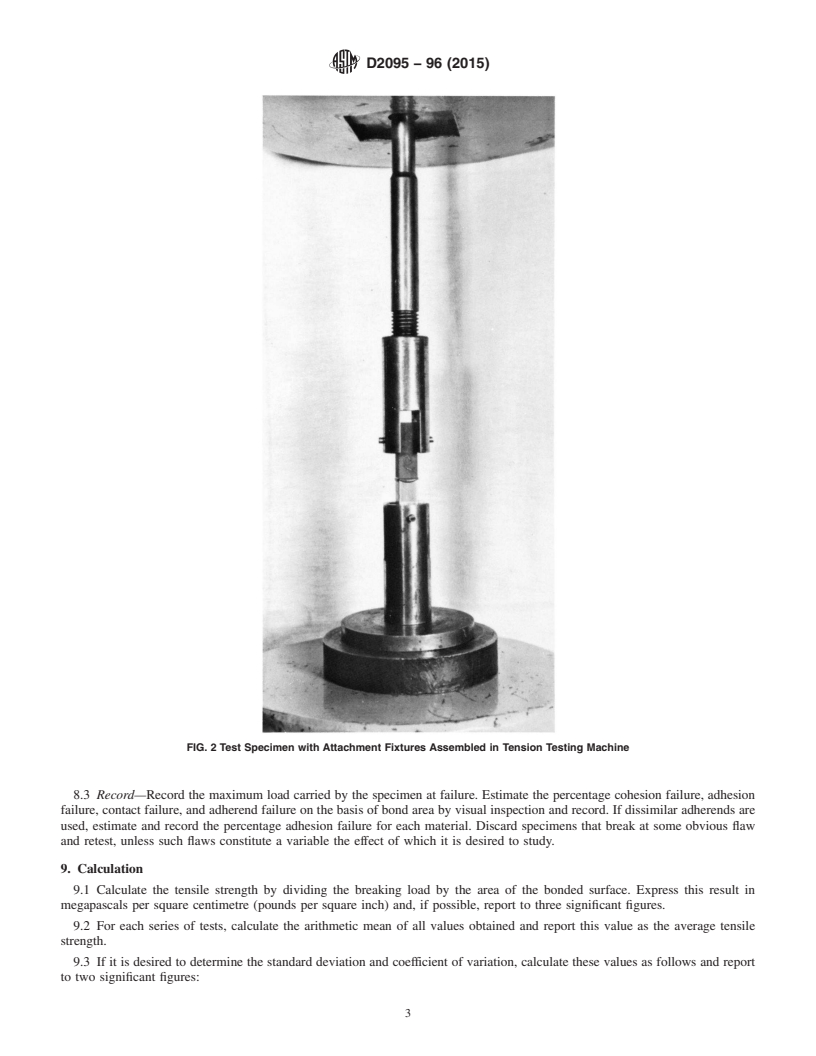 REDLINE ASTM D2095-96(2015) - Standard Test Method for Tensile Strength of Adhesives by Means of Bar and Rod Specimens