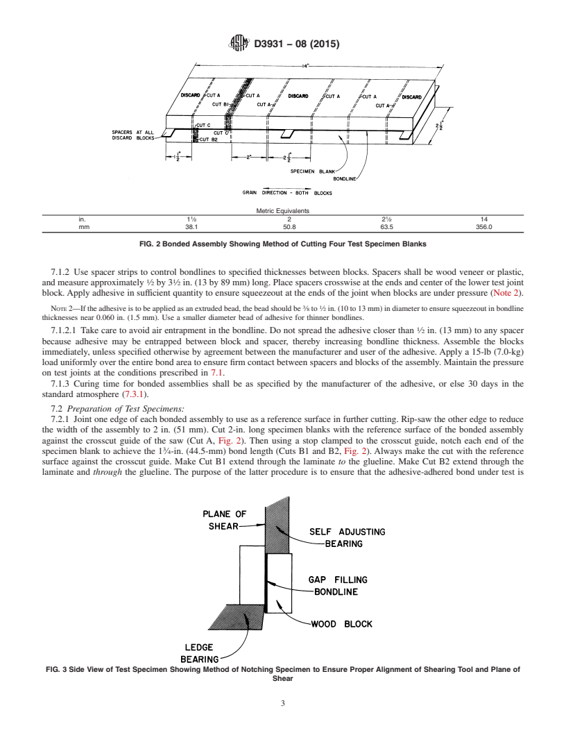 REDLINE ASTM D3931-08(2015) - Standard Test Method for Determining Strength of Gap-Filling Adhesive Bonds in Shear  by Compression    Loading