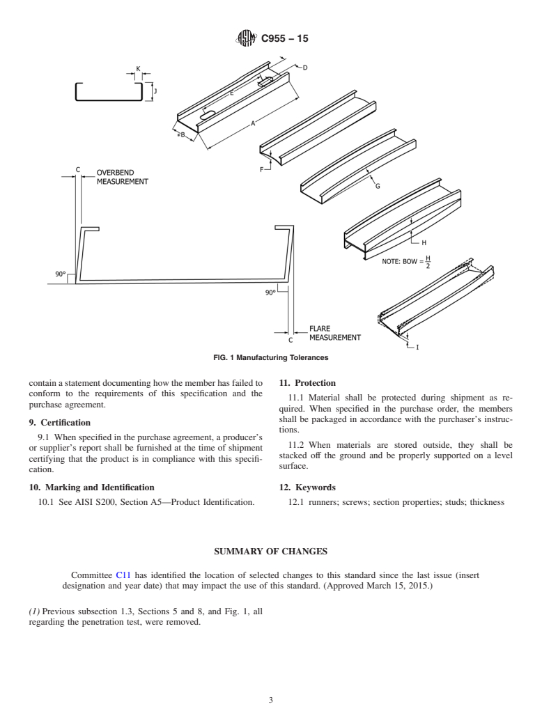 ASTM C955-15 - Standard Specification for  Load-Bearing (Transverse and Axial) Steel Studs, Runners (Tracks),   and Bracing or Bridging for Screw Application of Gypsum Panel Products  and   Metal Plaster Bases