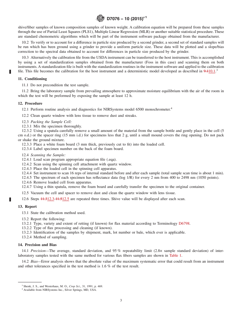 REDLINE ASTM D7076-10(2015)e1 - Standard Test Method for  Measurement of Shives in Retted Flax