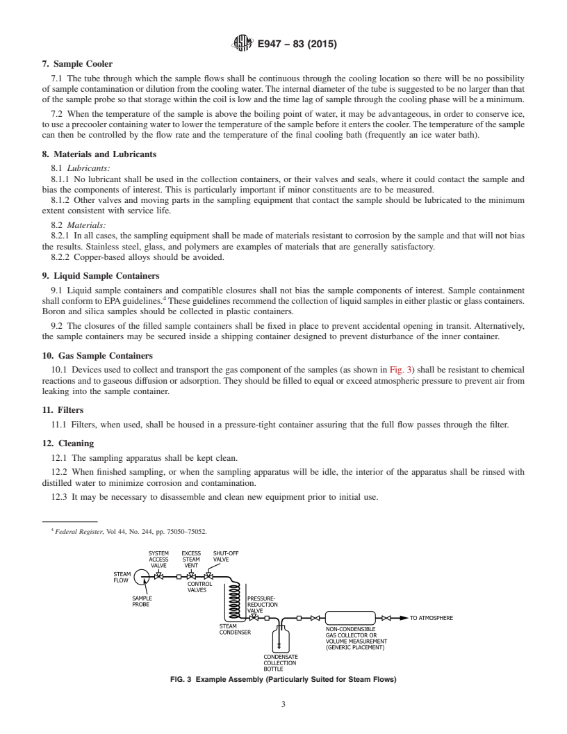 REDLINE ASTM E947-83(2015) - Standard Specification for  Sampling Single-Phase Geothermal Liquid or Steam for Purposes  of Chemical Analysis