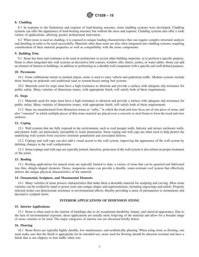 ASTM C1528-15 - Standard Guide for Selection of Dimension Stone