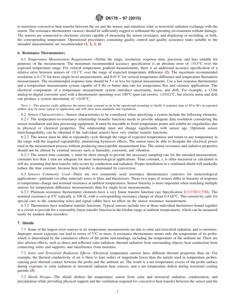 REDLINE ASTM D6176-97(2015) - Standard Practice for  Measuring Surface Atmospheric Temperature with Electrical Resistance  Temperature Sensors