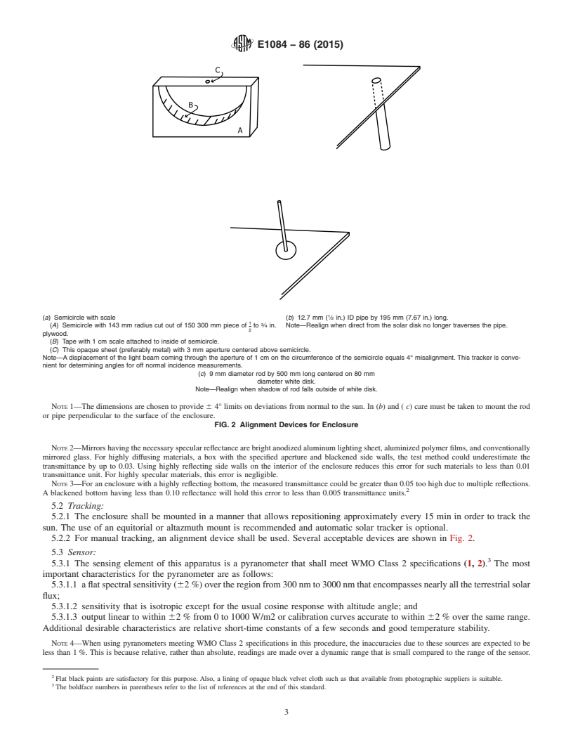 REDLINE ASTM E1084-86(2015) - Standard Test Method for  Solar Transmittance (Terrestrial) of Sheet Materials Using  Sunlight