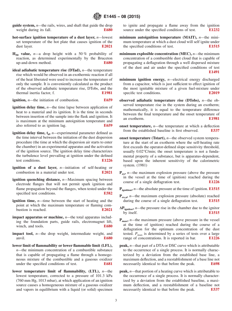 ASTM E1445-08(2015) - Standard Terminology Relating to  Hazard Potential of Chemicals