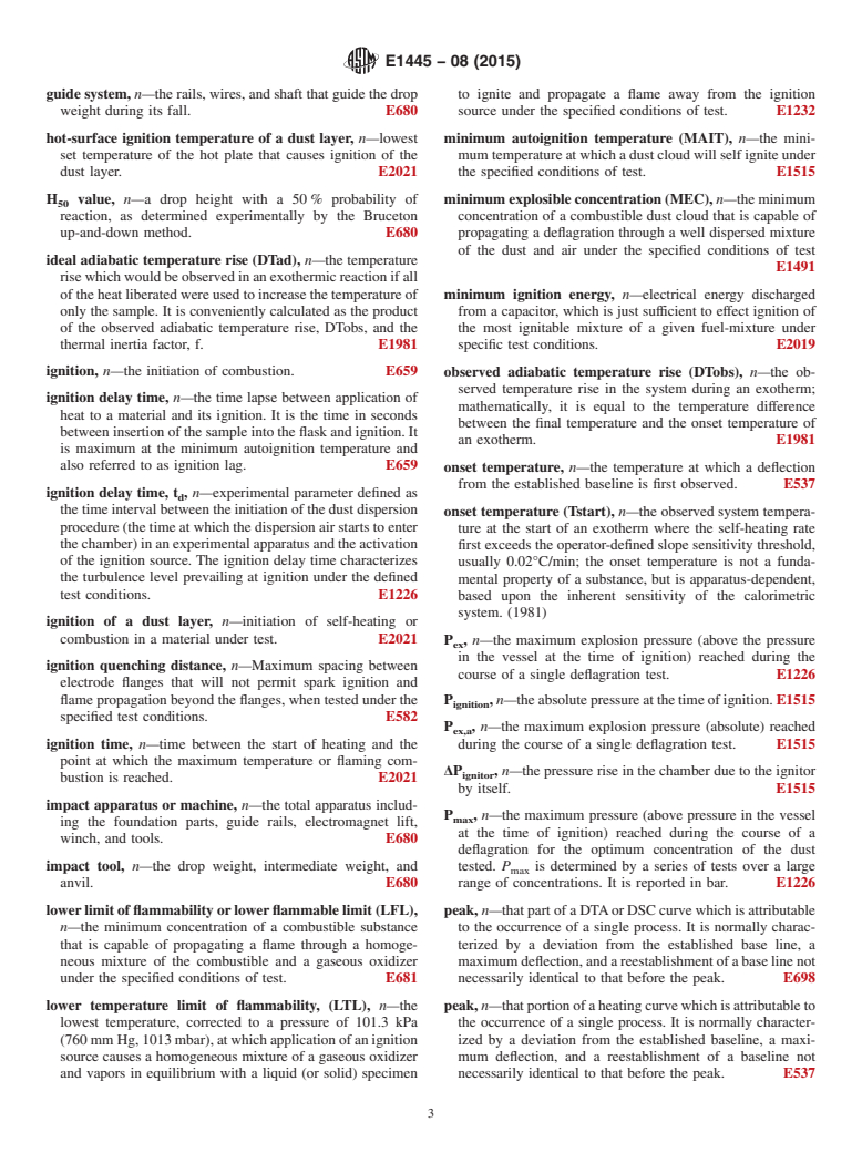 ASTM E1445-08(2015) - Standard Terminology Relating to  Hazard Potential of Chemicals