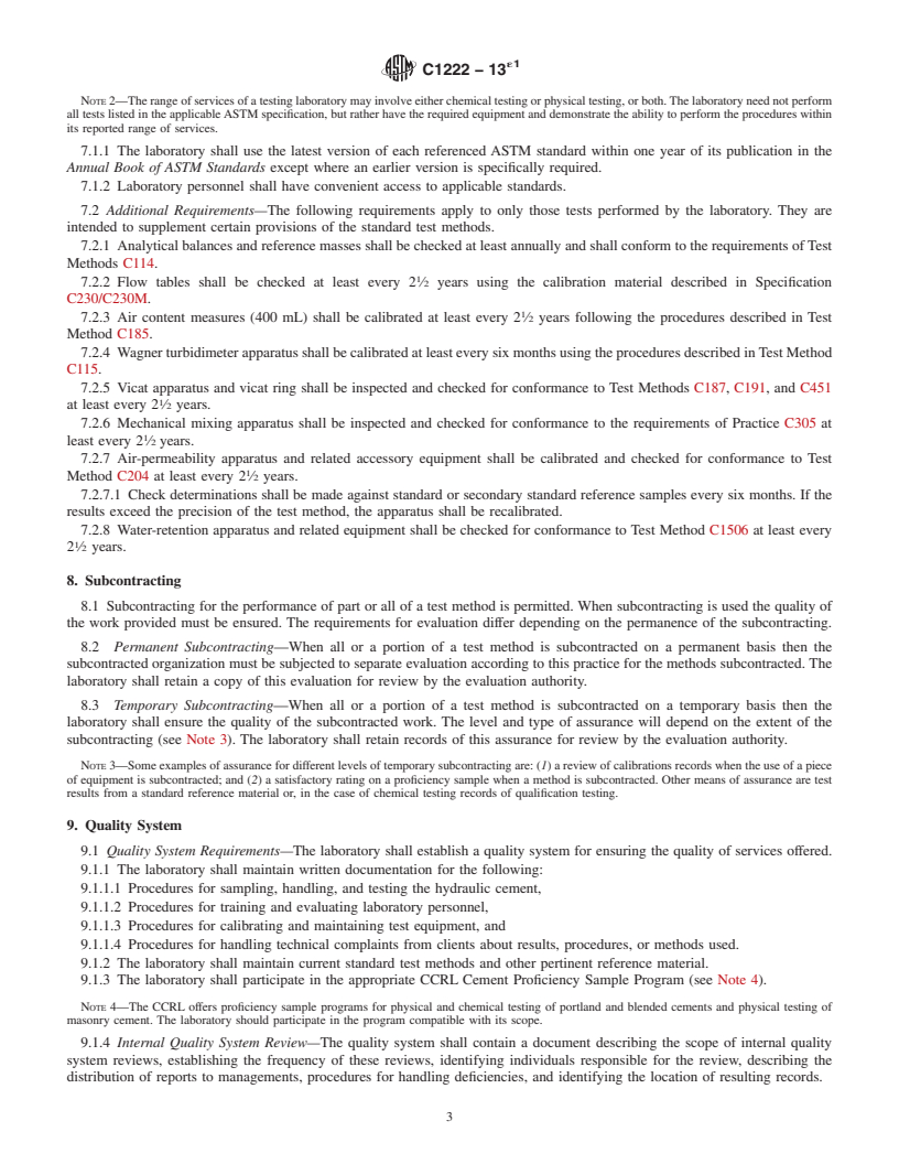 REDLINE ASTM C1222-13e1 - Standard Practice for  Evaluation of Laboratories Testing Hydraulic Cement